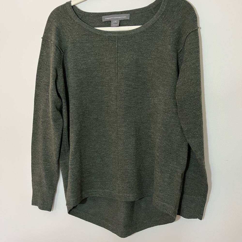 French Connection Cozy Oversized Olive Green Sweater Size S